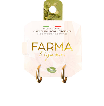 Farma Bijoux Υποαλλεργικά Σκουλαρίκια Μικροί Κρίκοι Επιχρυσωμένοι 8mm